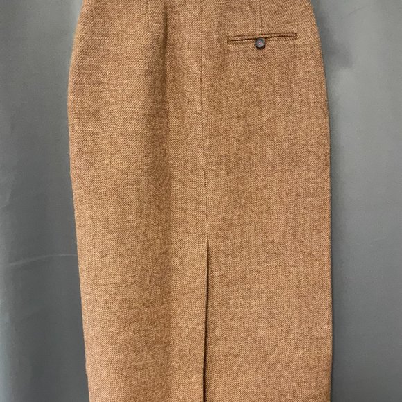 NWT 100% Wool Brown Maillard Vintage Style Pencil Skirt - Picture 2 of 6